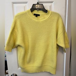 Ann Taylor Geo Stitch Elbow Sleeve Sweater - pale citrine (size L)